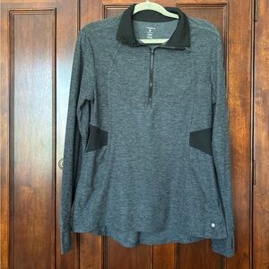 Layers Gray and Black Quarter-Zip Pullover